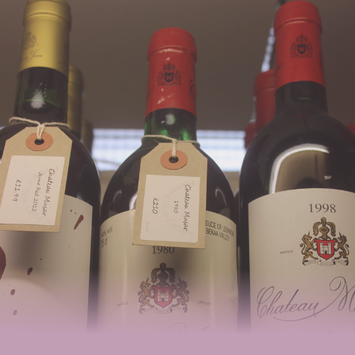 Wine tasting Close up of three wine bottles